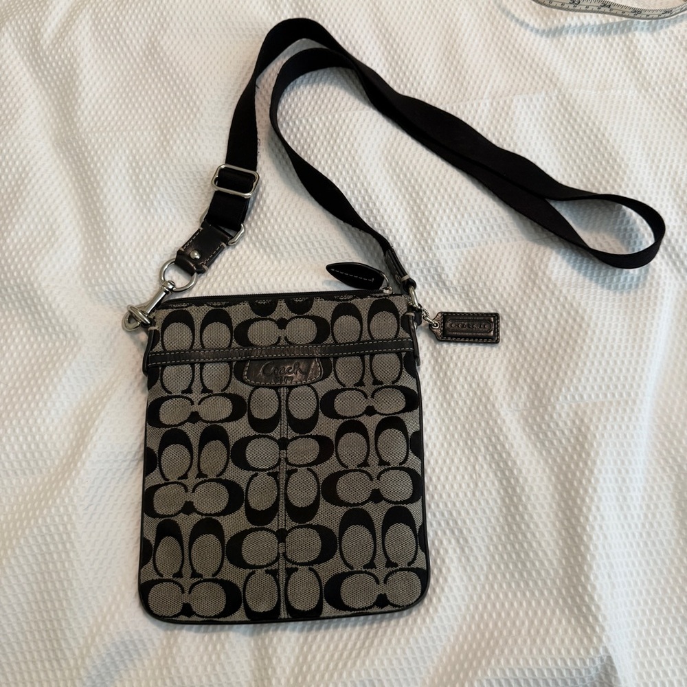 Coach Black and Gray Signature Bag